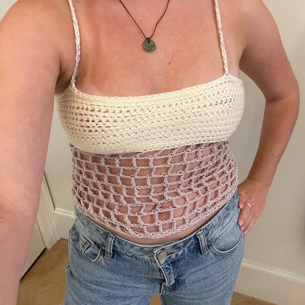 **custom** mesh crochet top